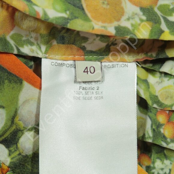 Stella McCartney Lemon Citrus Print Silk Midi Skirt Womens Size 40 - Picture 7 of 7